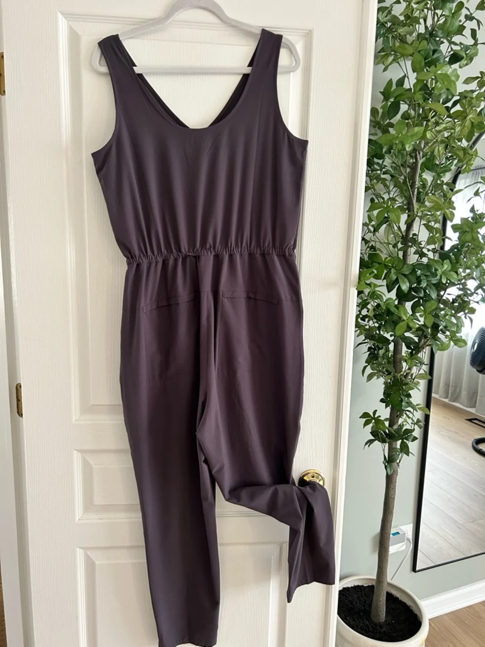 Patagonia Plum Sleeveless V-Neck Drawstring Jumpsuit - Picture 2 of 3